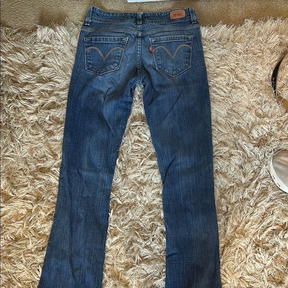 Vintage Levi's Dark Blue Low Rise Flare Jeans - Picture 5 of 5